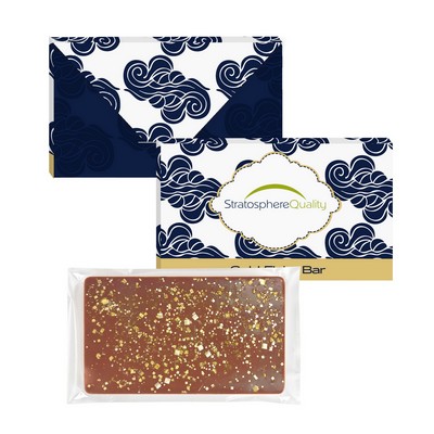 1 Oz. Executive Belgian Chocolate Bar w/ Gold Flakes