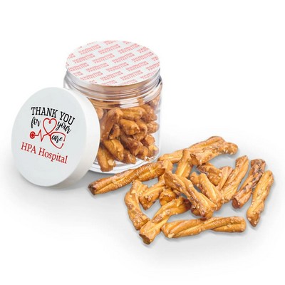 4 oz Jar of mini Pretzel Sticks