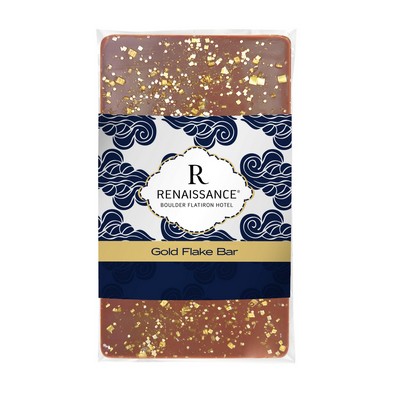 1 Oz. Contemporary Belgian Chocolate Bar w/ Gold Flakes