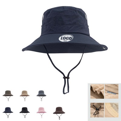 Unisex Wide Brim Sun Hat Outdoor Waterproof Boonie