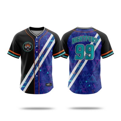 Sublimation UPF Mesh Full-Button Baseball Jersey - Men Women