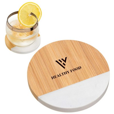 Bamboo Faux Marble Drink Coaster