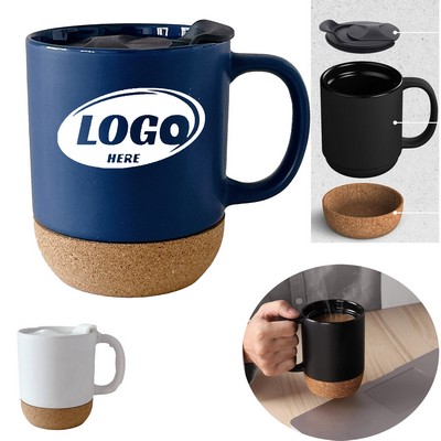 Ceramic Coffee Mug with Cork Bottom