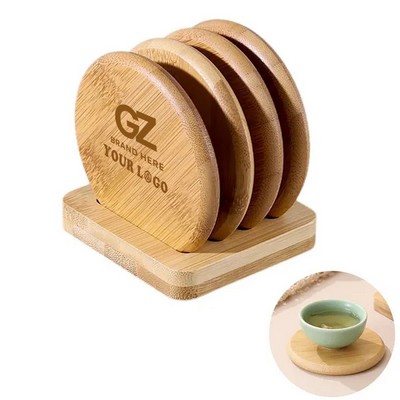 Eco-Friendly Bamboo Coaster Set
