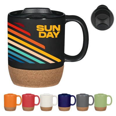 14 Oz. Full Color Cork Base Ceramic Mug