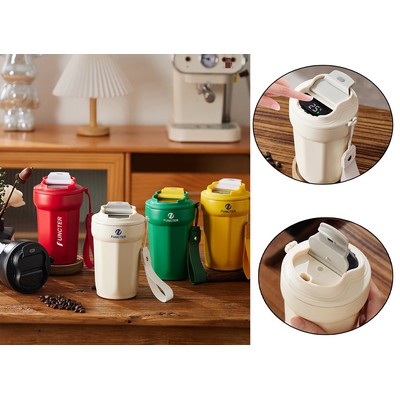 17 Oz/500ml Smart LED Coffee Cup Insulated Water Bottle Tumbler Cup W/ Digital Temperature Display