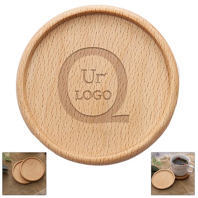 Wooden Circular Recessed Coaster