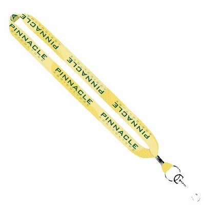 1" Dye Sublimated Lanyard with Metal Crimp & Metal Swivel Snap Hook