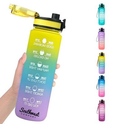 32oz Leak-free Water Bottle with Time Marker