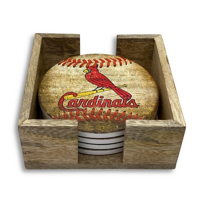 Mango Wooden Coaster Holder Set