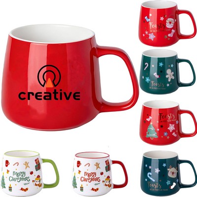 Christmas Handle Ceramic Warming Mug