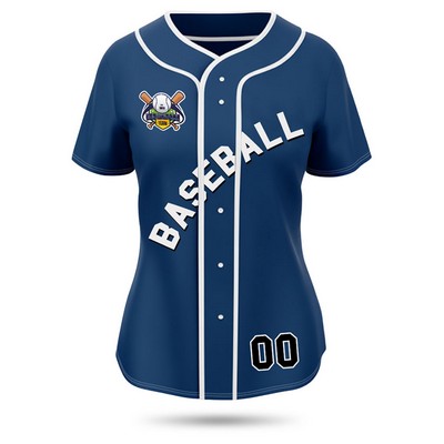 Women's Sublimated Full-Button Baseball Interlock Jersey 150G