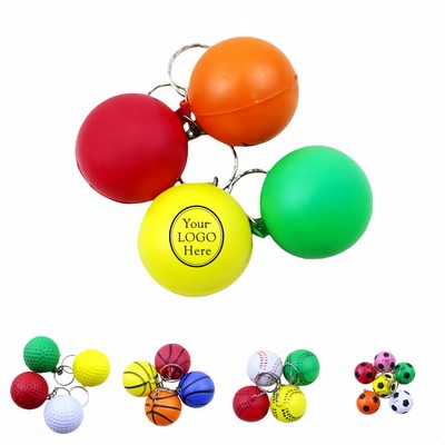 Custom Soccer/Golf/Basketball/Baseball Ball Stress Reliever Keychain