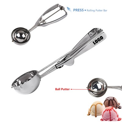 Stainless Steel Ice Cream Ball Putter Ergonomic Scoop And Measuring Spoon