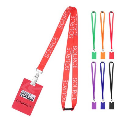 3/4" Polyester Breakaway Lanyard ID Holder Combo w/ PVC Card