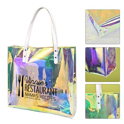 Clear Waterproof Holographic Tote Bag