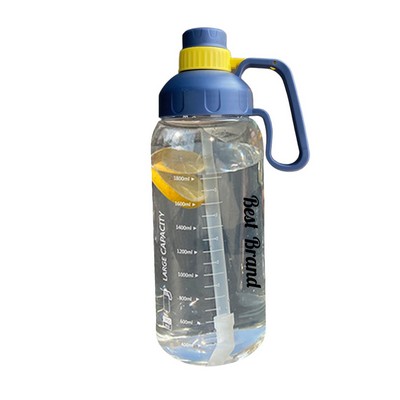 Large - Capacity Sports Water Bottle With Scale And Straw