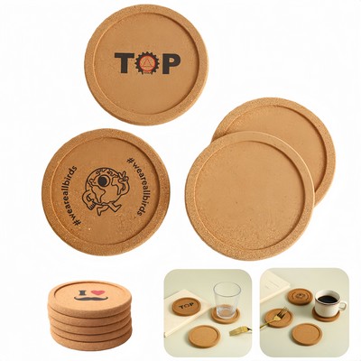 Round Soft Wooden Cork Coaster