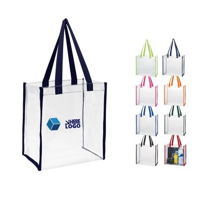 Pvc Clear Stadium Shopping Tote Bag