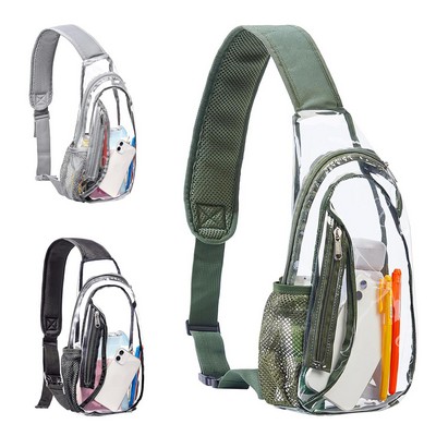 Clear Sling Bag w/Mesh Pockets