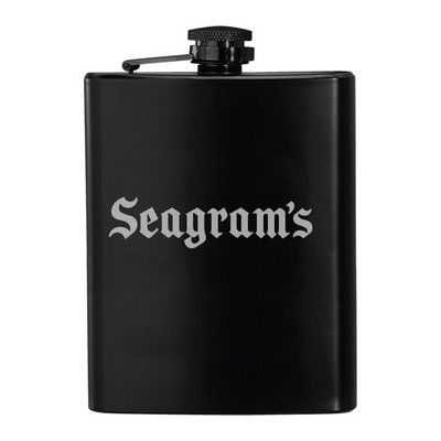 8 Oz. Black Stainless Steel Hip Flask