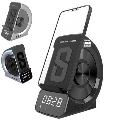 Fast Wireless Charging Alarm Clock with Bluetooth Speaker