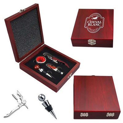 4 Piece Wine Accessories Opener Set