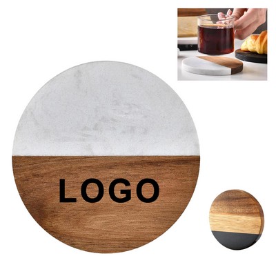Marble Wooden Drinks Coasters