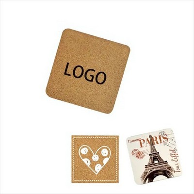 L4Xw4Xh0.12" Square Insulated Cork Coaster