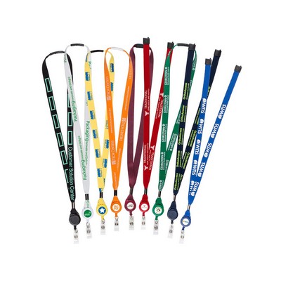 3/4" Polyester Lanyards w/ Retractable Badge Reel Combo