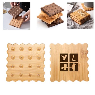 Eco-Friendly Wood Biscuit Coaster