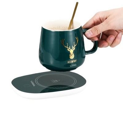 55°C Smart Thermostatic Mug Warmer Intelligent Auto-On/Off Heating Coaster Universal Constant