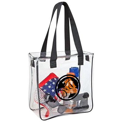 Clear Vinyl Tote bag, Stadium compliant zippered bags