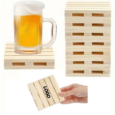 Personalized Eco-Friendly Wooden Pallet Coasters