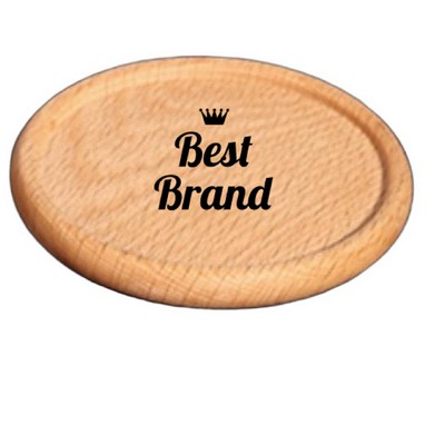 Grooved Bamboo Circular Coaster