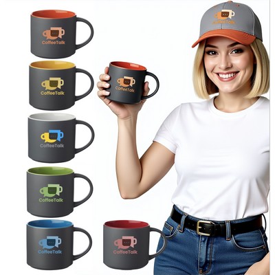 Matte-Stack 16 Oz Stackable Ceramic Contrast Mug.