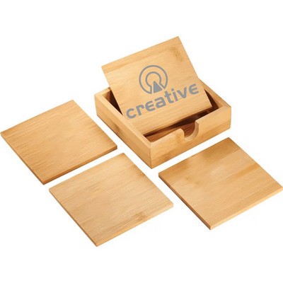 Square Bamboo Coasters Set(4PCS in 1)