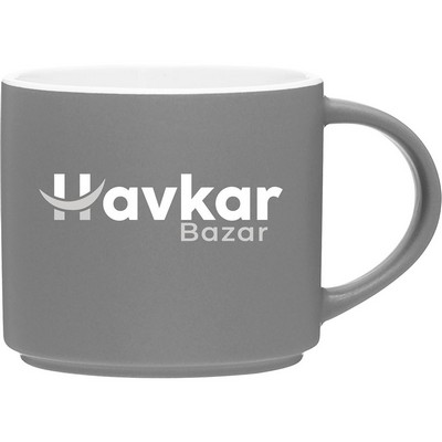 16 oz Monaco Ceramic Mug (Matte Storm Gray/White)