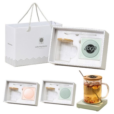 Temp-Control Warmer & Mug Gift Set With Spoon