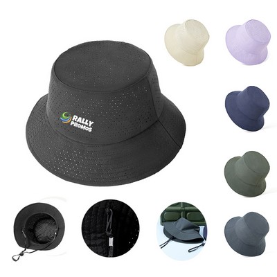 Mesh Bucket Hat Cooling Fishing Hat Windproof Sun Cap