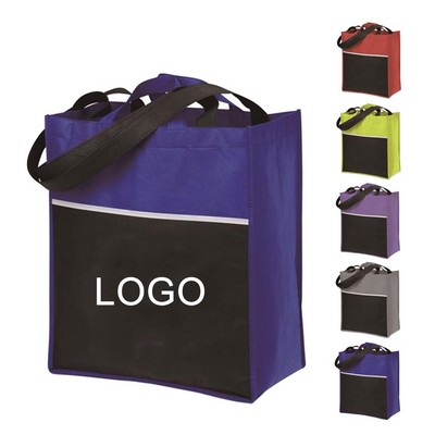 Grocery Tote Bag W/Front Pocket