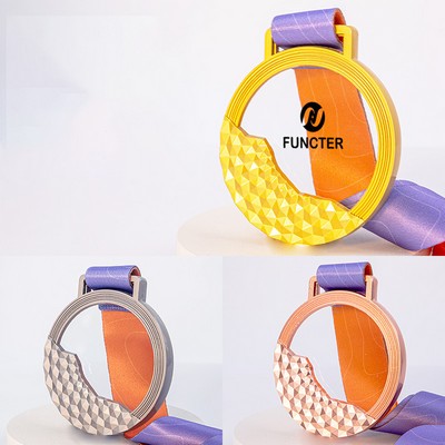 Geometric Transparent Crystal Award Medal