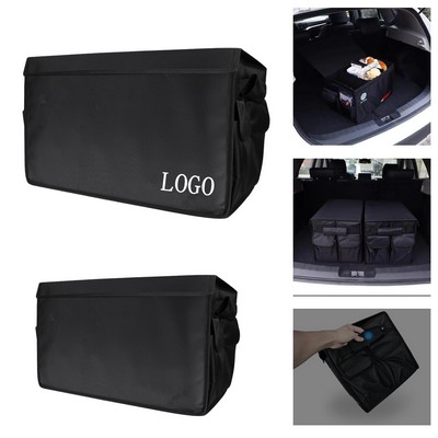 Foldable Oxford Car Trunk Storage Organizer w/ Cover